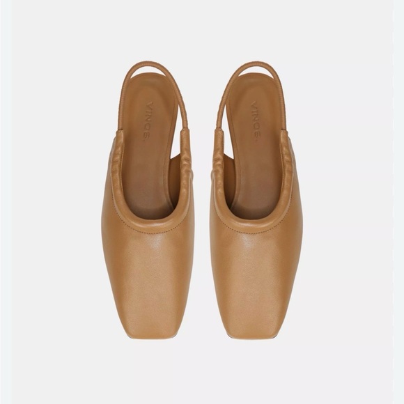 Vince Shoes - Vince Leather Slingback Square Flats